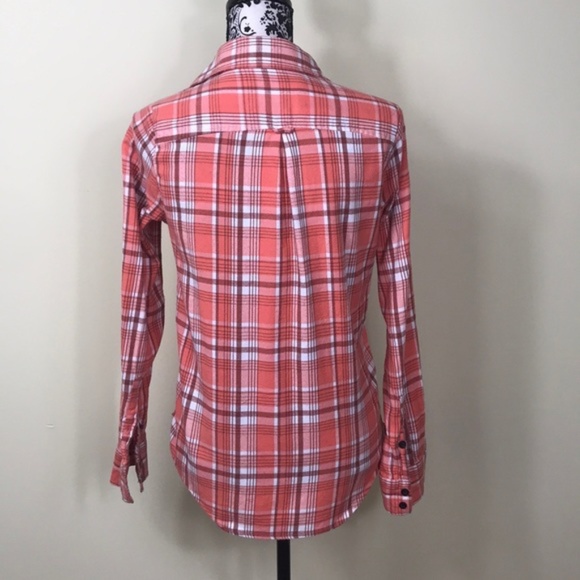 💖MEGA SALE💖Hurley Women’s Long Sleeve Shirt Peach 🍑 White ALSU00271 - Picture 3 of 8